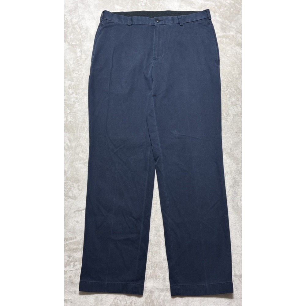 Brooks Brothers Pants Men's Size 36x32 Blue Flat Front Chino